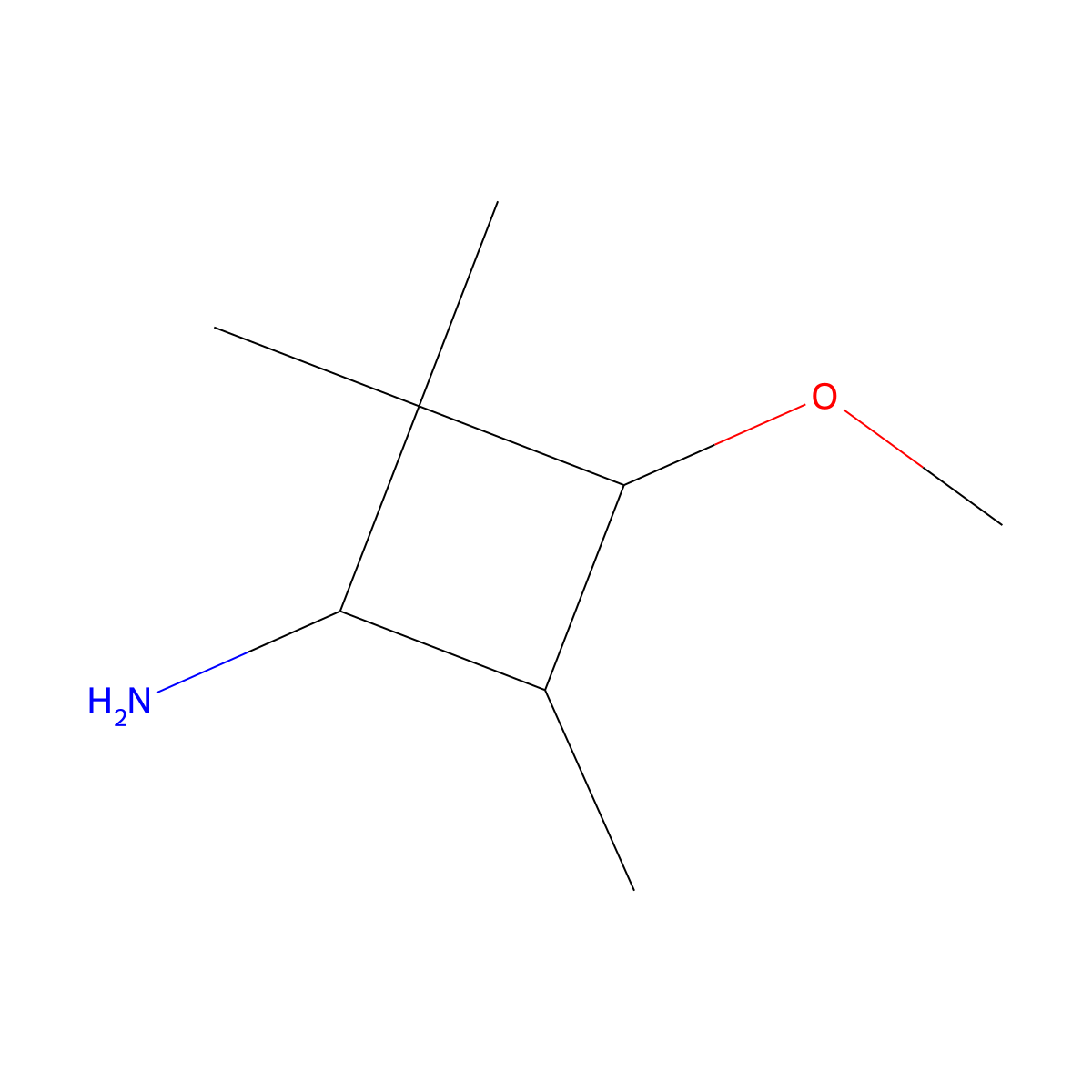 3-Methoxy-2,2,4-trimethylcyclobutan-1-amine molecular structure, CAS 1432792-79-4