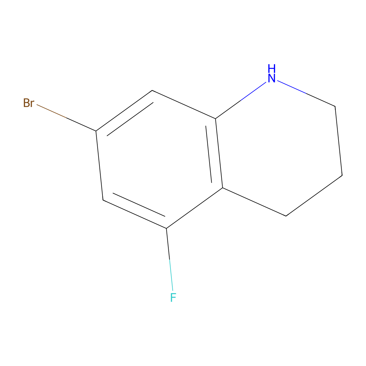 7-Bromo-5-fluoro-1,2,3,4-tetrahydroquinoline molecular structure, CAS 1432792-80-7