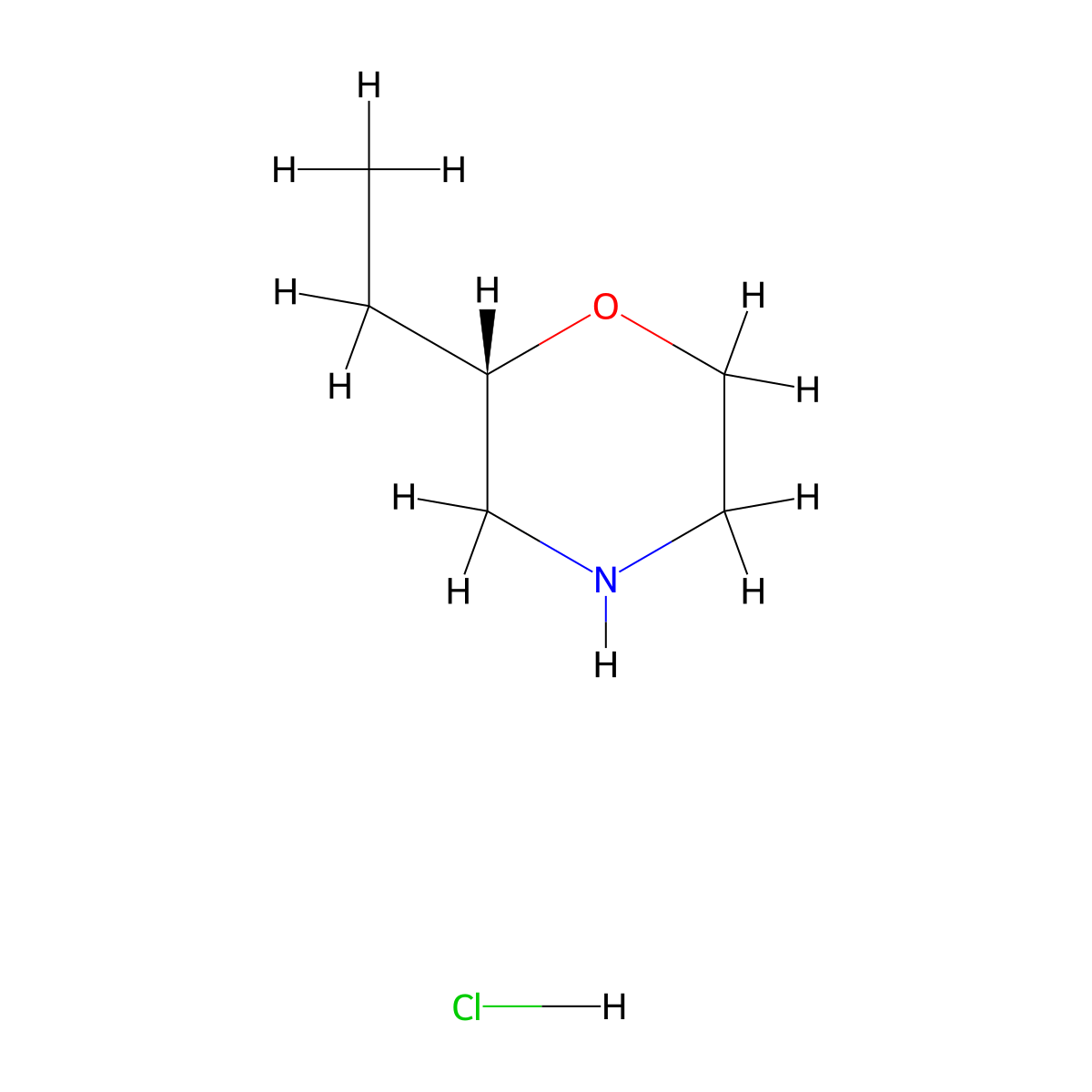 (2S)-2-ethylmorpholine hydrochloride molecular structure, CAS 1432794-09-6