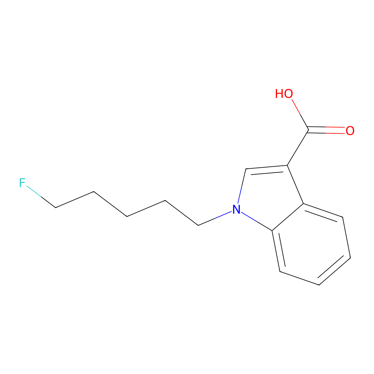 1-(5-Fluoropentyl)-1H-indole-3-carboxylic acid molecular structure, CAS 1432794-98-3