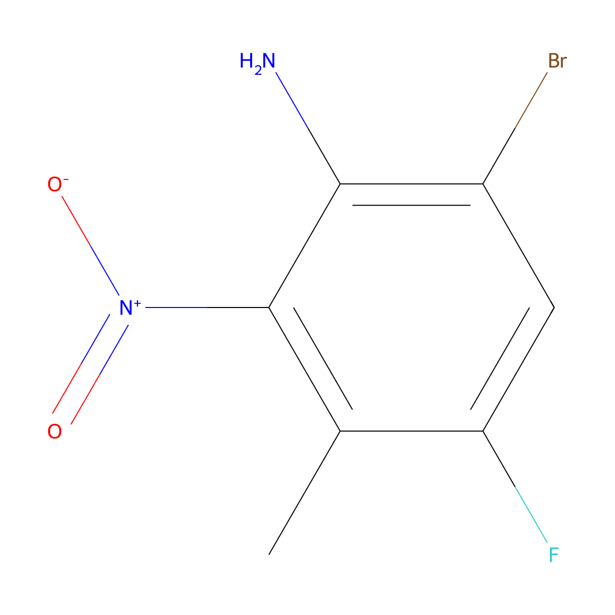 6-Bromo-4-fluoro-3-methyl-2-nitroaniline molecular structure, CAS 1432795-02-2