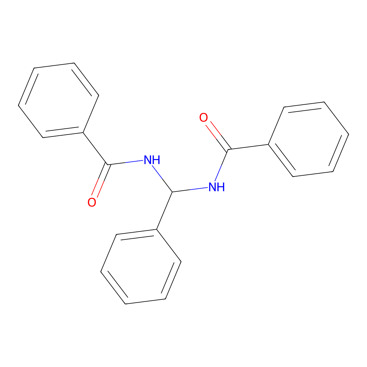 N-[phenyl(phenylformamido)methyl]benzamide molecular structure, CAS 14328-15-5