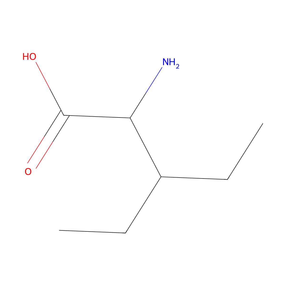 2-Amino-3-ethylpentanoic acid molecular structure, CAS 14328-54-2
