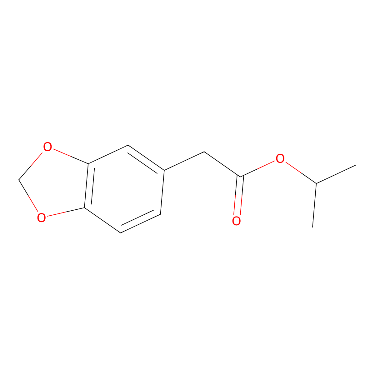 Propan-2-yl 2-(1,3-dioxaindan-5-yl)acetate molecular structure, CAS 143284-63-3