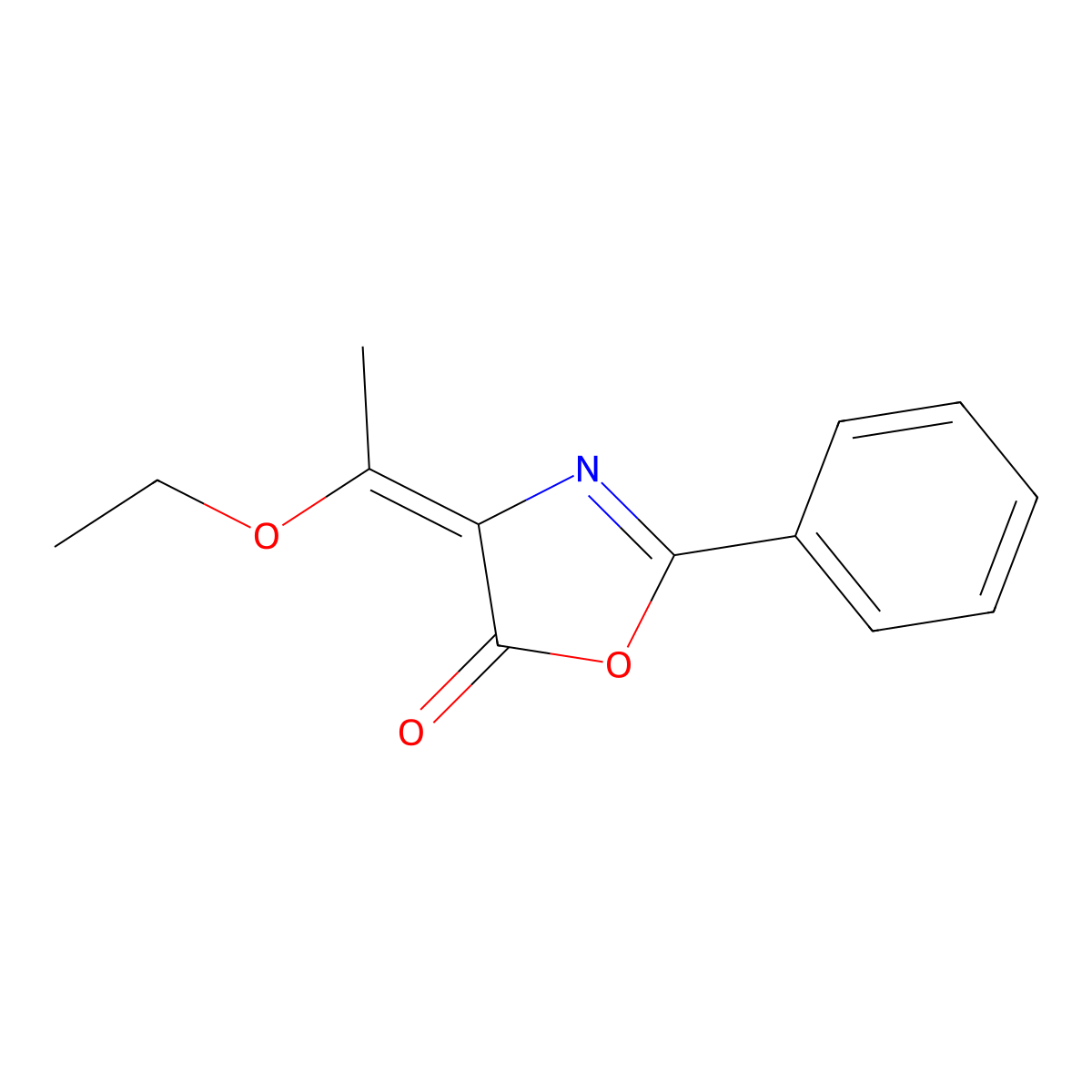 4-(1-Ethoxyethylidene)-2-phenyl-1,3-oxazol-5(4H)-one molecular structure, CAS 143287-24-5