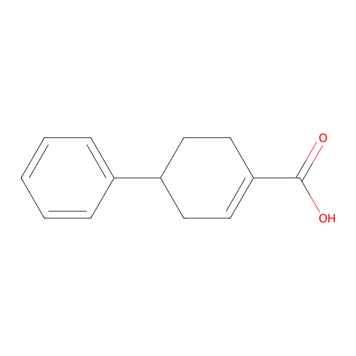 4-Phenylcyclohex-1-ene-1-carboxylic acid molecular structure, CAS 143287-94-9