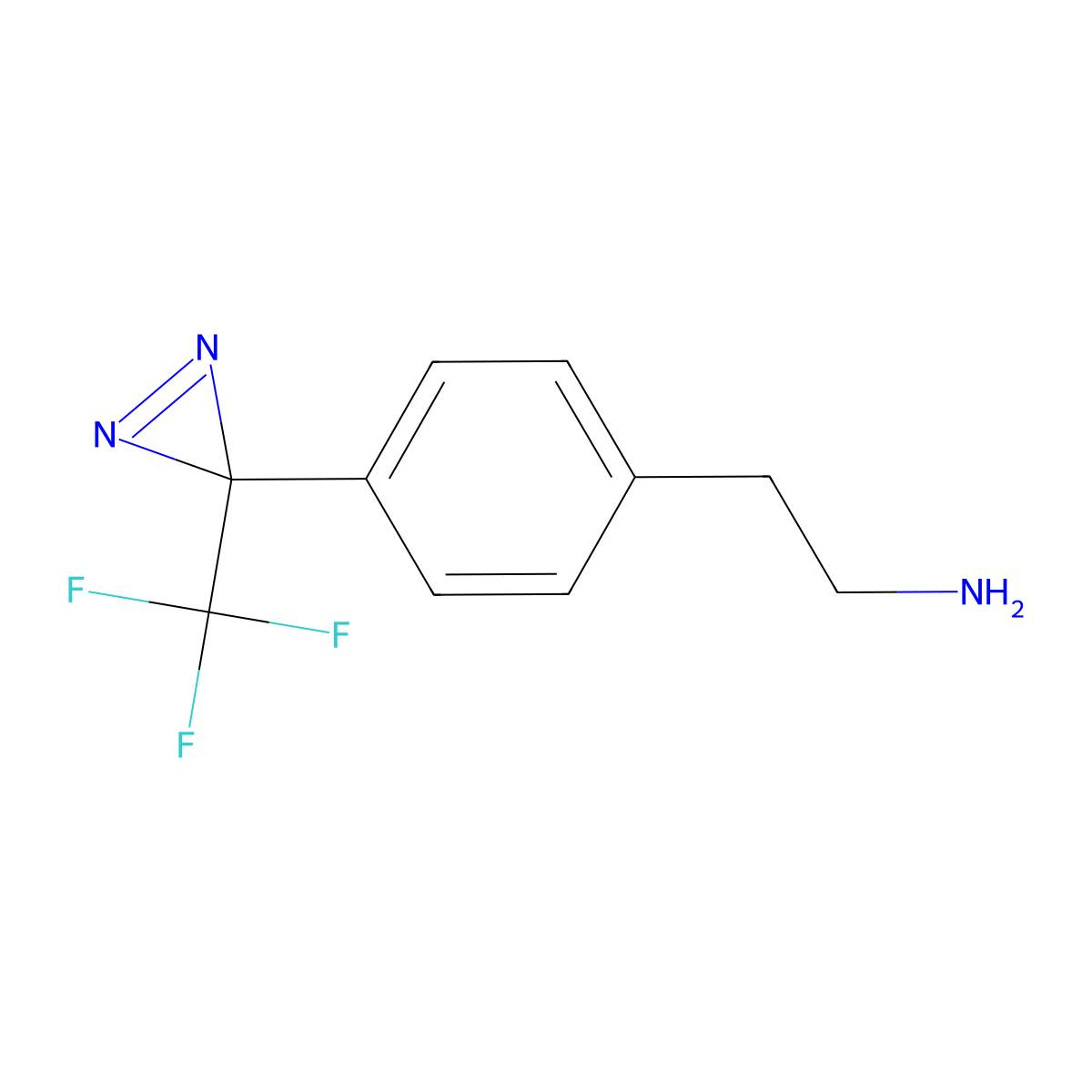 2-{4-[3-(trifluoromethyl)-3H-diazirin-3-yl]phenyl}ethan-1-amine molecular structure, CAS 1433010-80-0