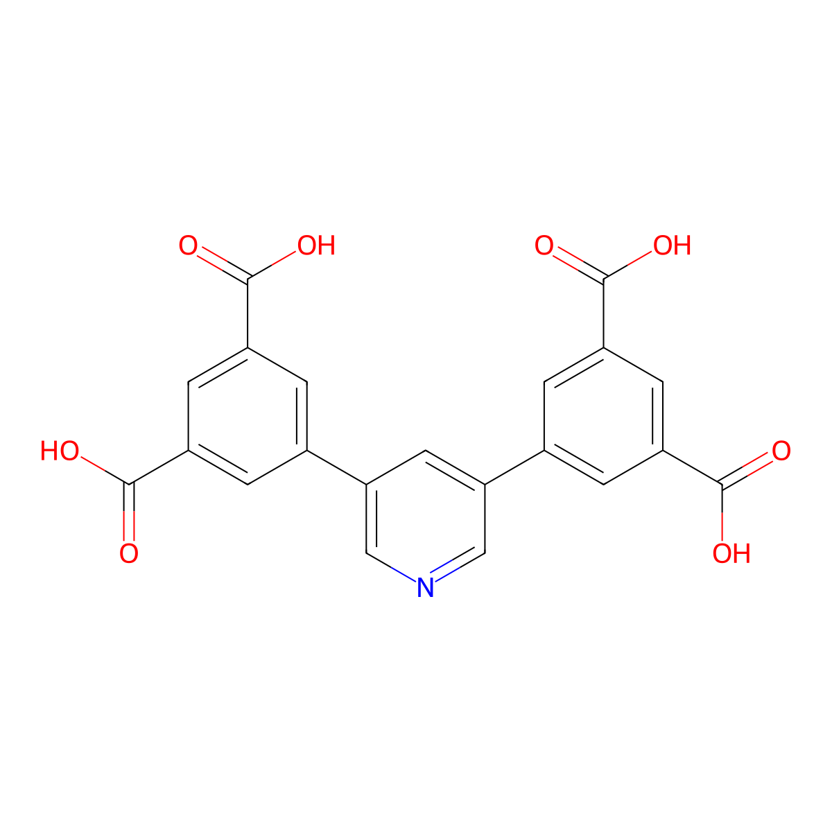 5,5'-(Pyridine-3,5-diyl)diisophthalic acid molecular structure, CAS 1433029-60-7