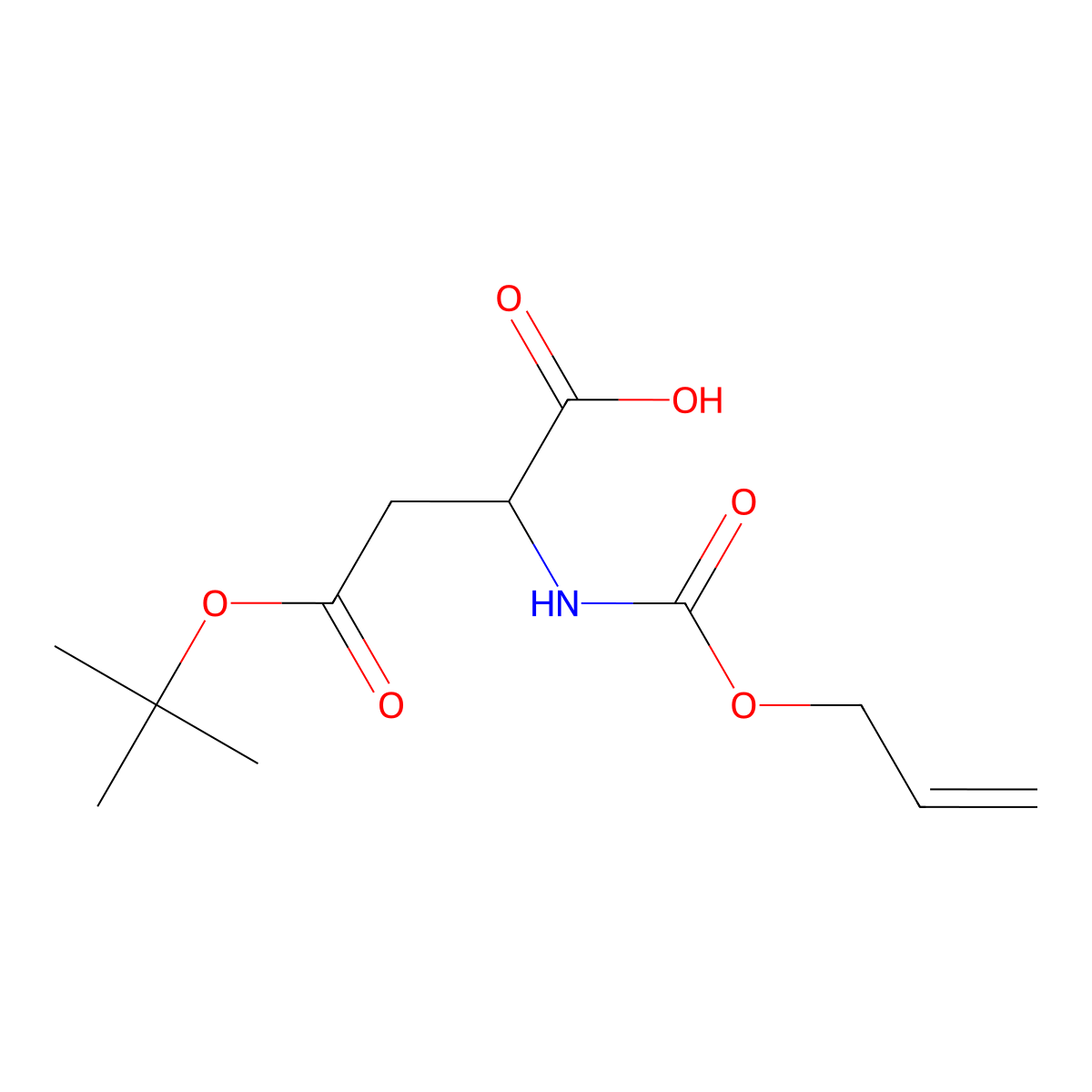 (S)-2-(((Allyloxy)carbonyl)amino)-4-(tert-butoxy)-4-oxobutanoic acid molecular structure, CAS 143305-35-5