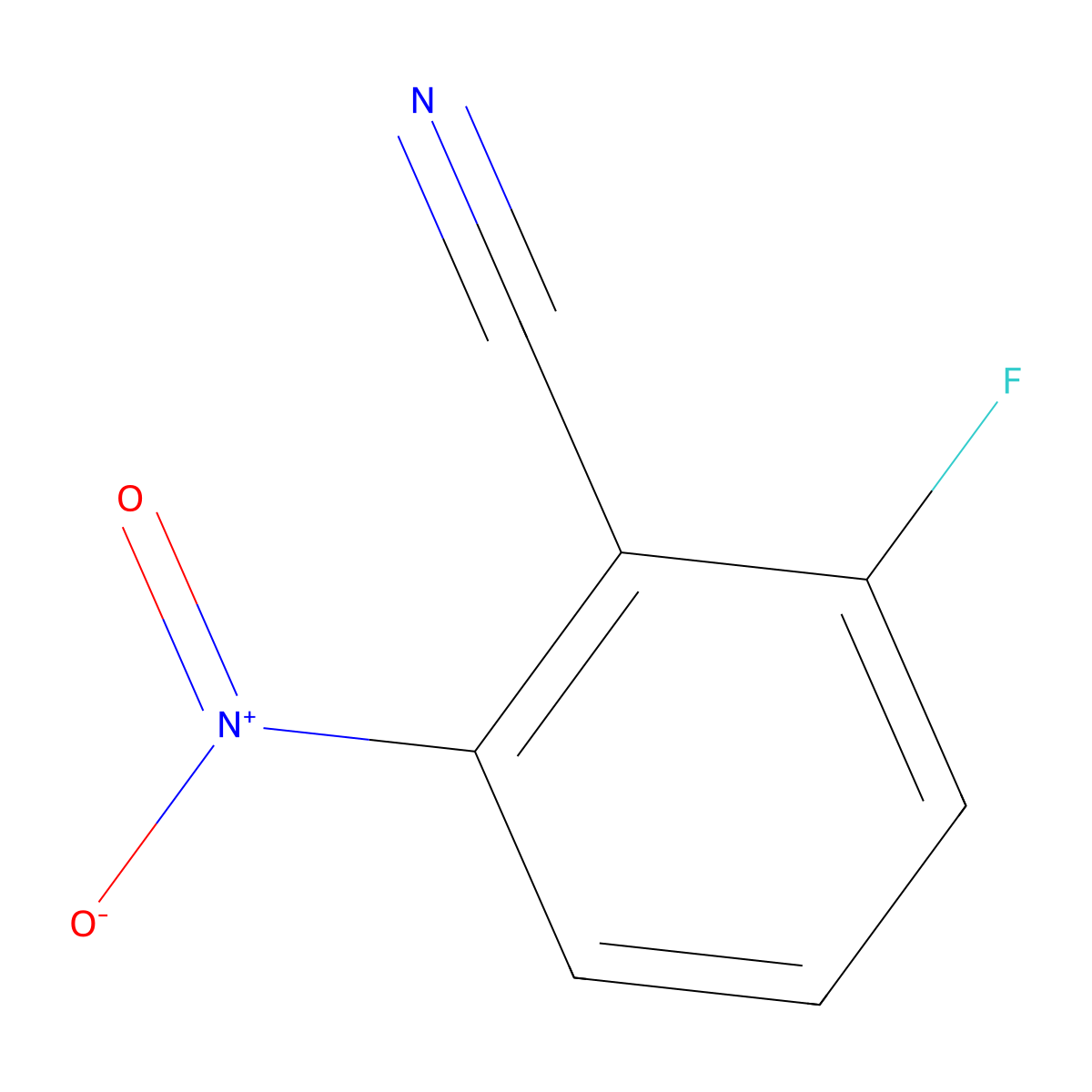 2-Fluoro-6-nitrobenzonitrile molecular structure, CAS 143306-27-8