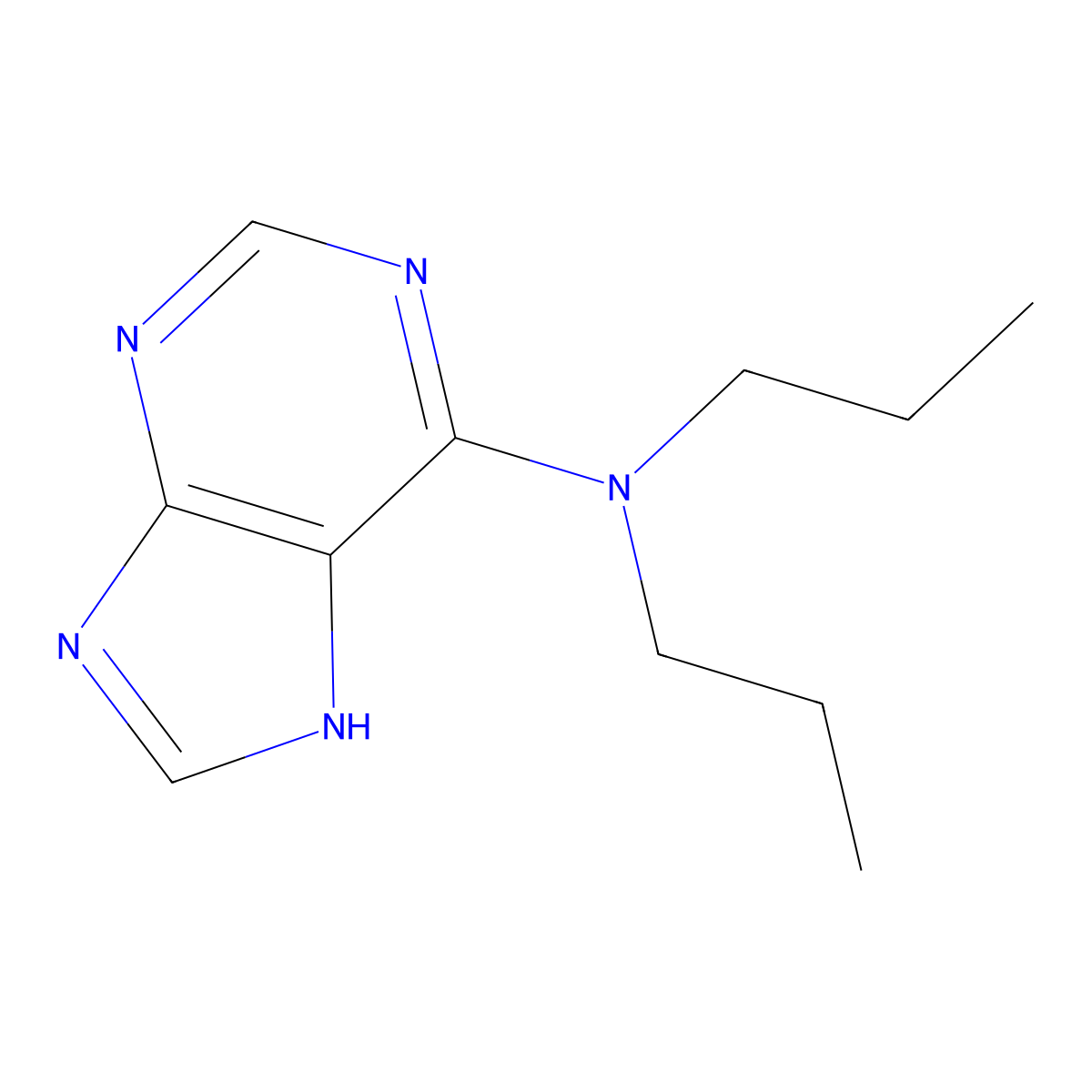 N,N-dipropyl-9H-purin-6-amine molecular structure, CAS 14331-33-0