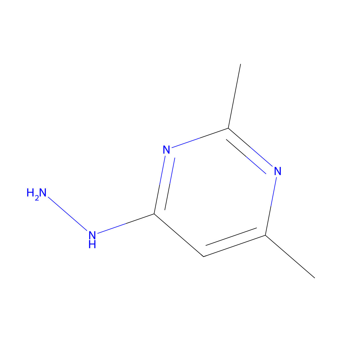 4-Hydrazinyl-2,6-dimethylpyrimidine molecular structure, CAS 14331-56-7