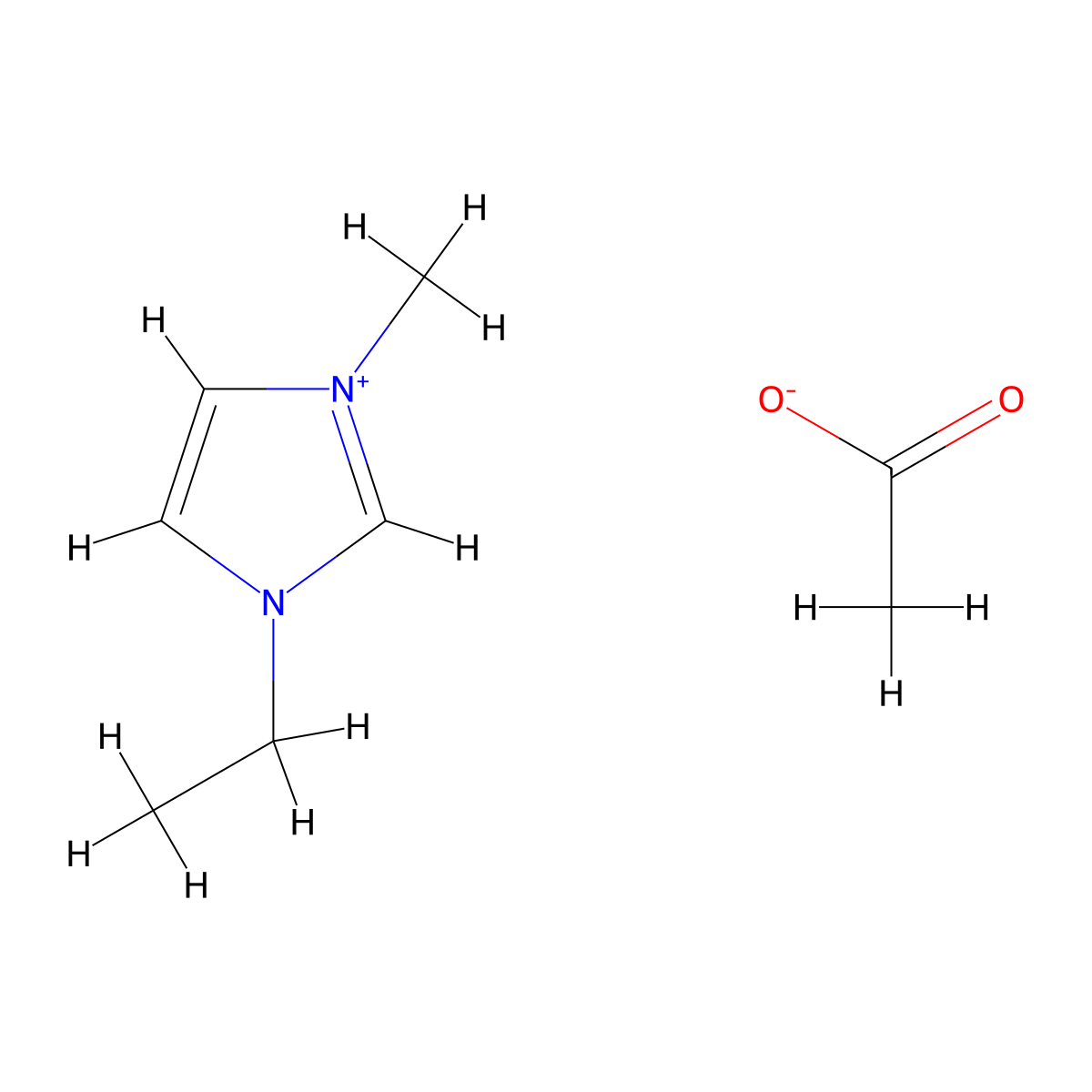 1-Ethyl-3-methylimidazolium acetate molecular structure, CAS 143314-17-4