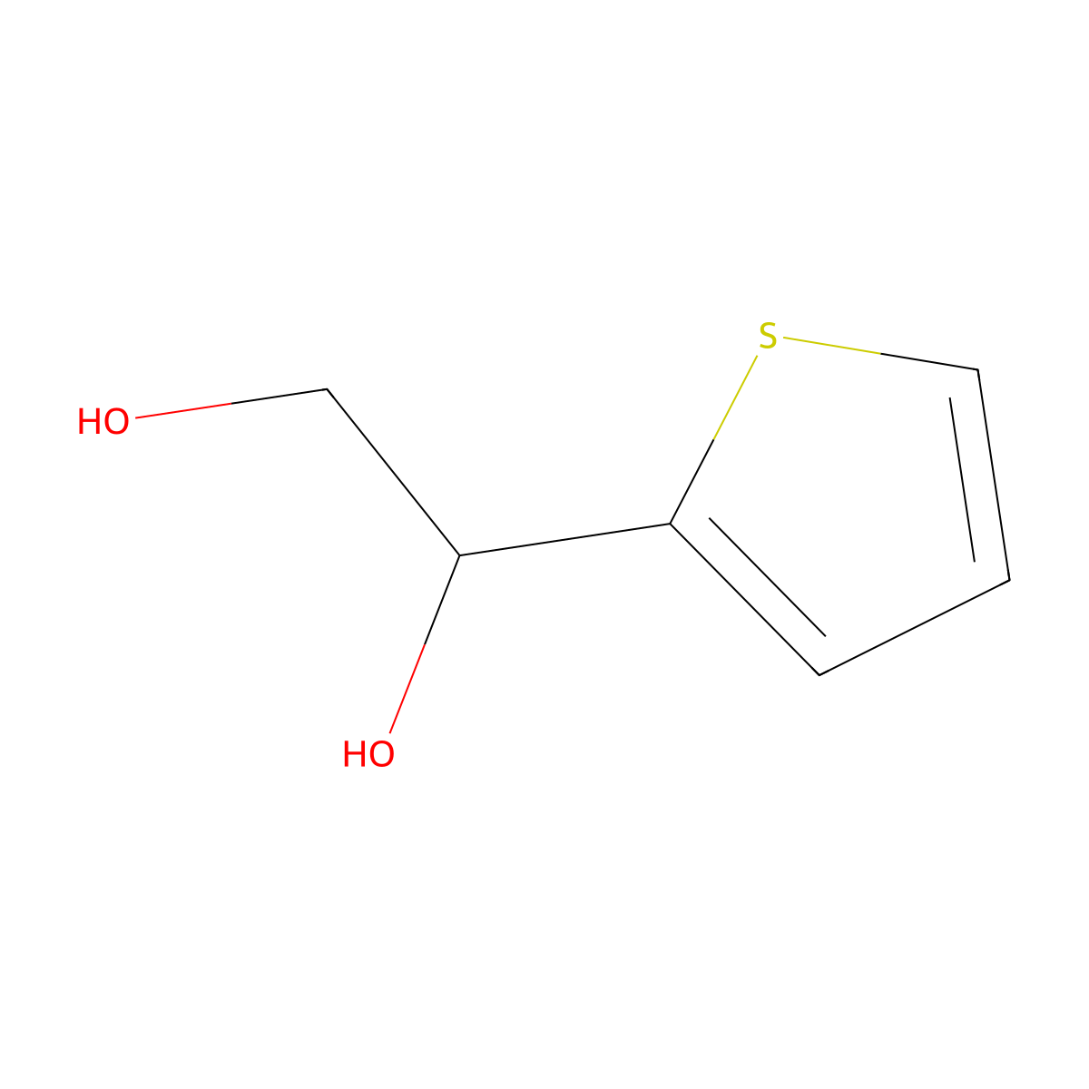 1,2-Ethanediol, 1-(2-thienyl)- molecular structure, CAS 143314-50-5
