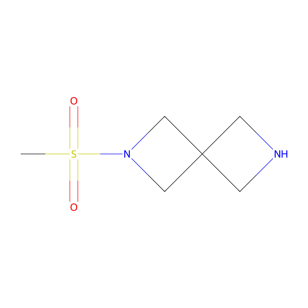 2-Methanesulfonyl-2,6-diazaspiro[3.3]heptane molecular structure, CAS 1433176-83-0