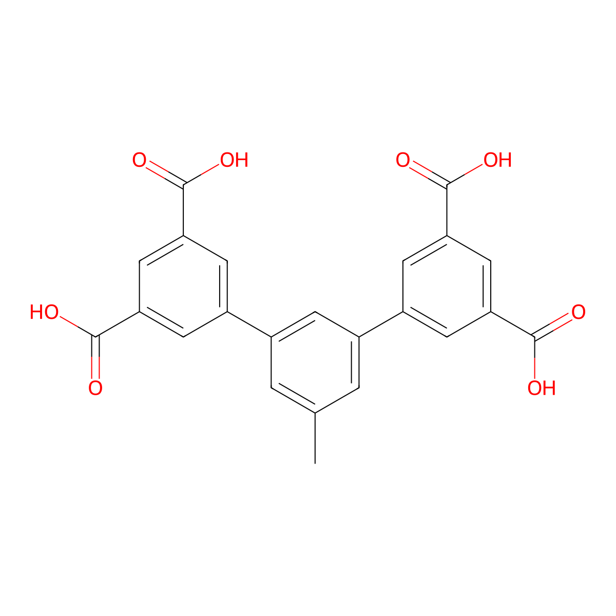 5'-Methyl-[1,1':3',1''-terphenyl]-3,3'',5,5''-tetracarboxylic acid molecular structure, CAS 1433189-28-6