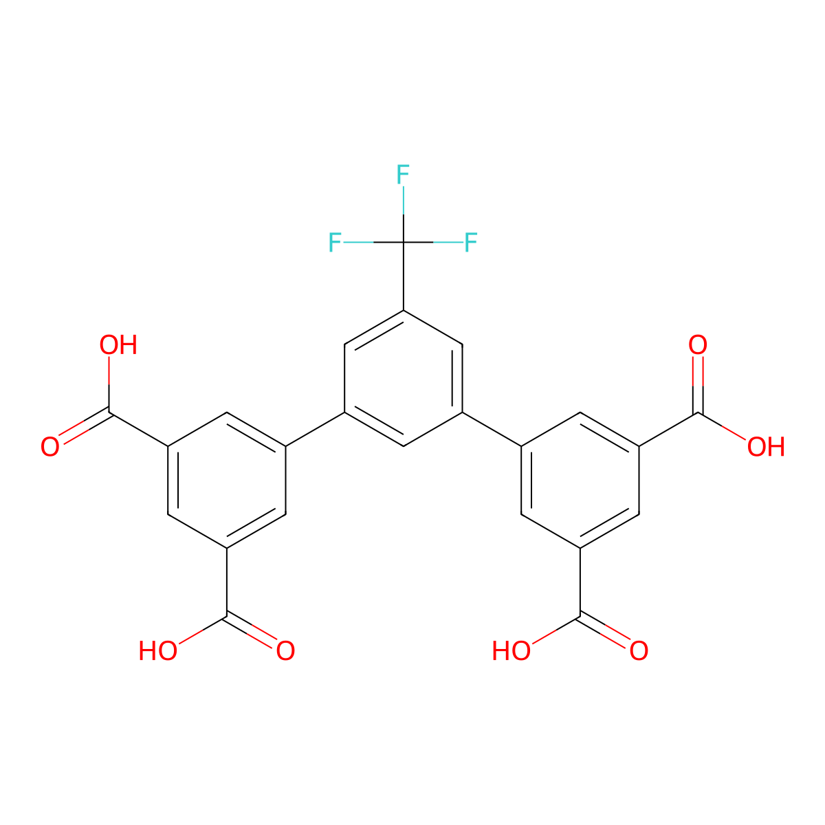 5'-(Trifluoromethyl)-[1,1':3',1''-terphenyl]-3,3'',5,5''-tetracarboxylic acid molecular structure, CAS 1433189-29-7