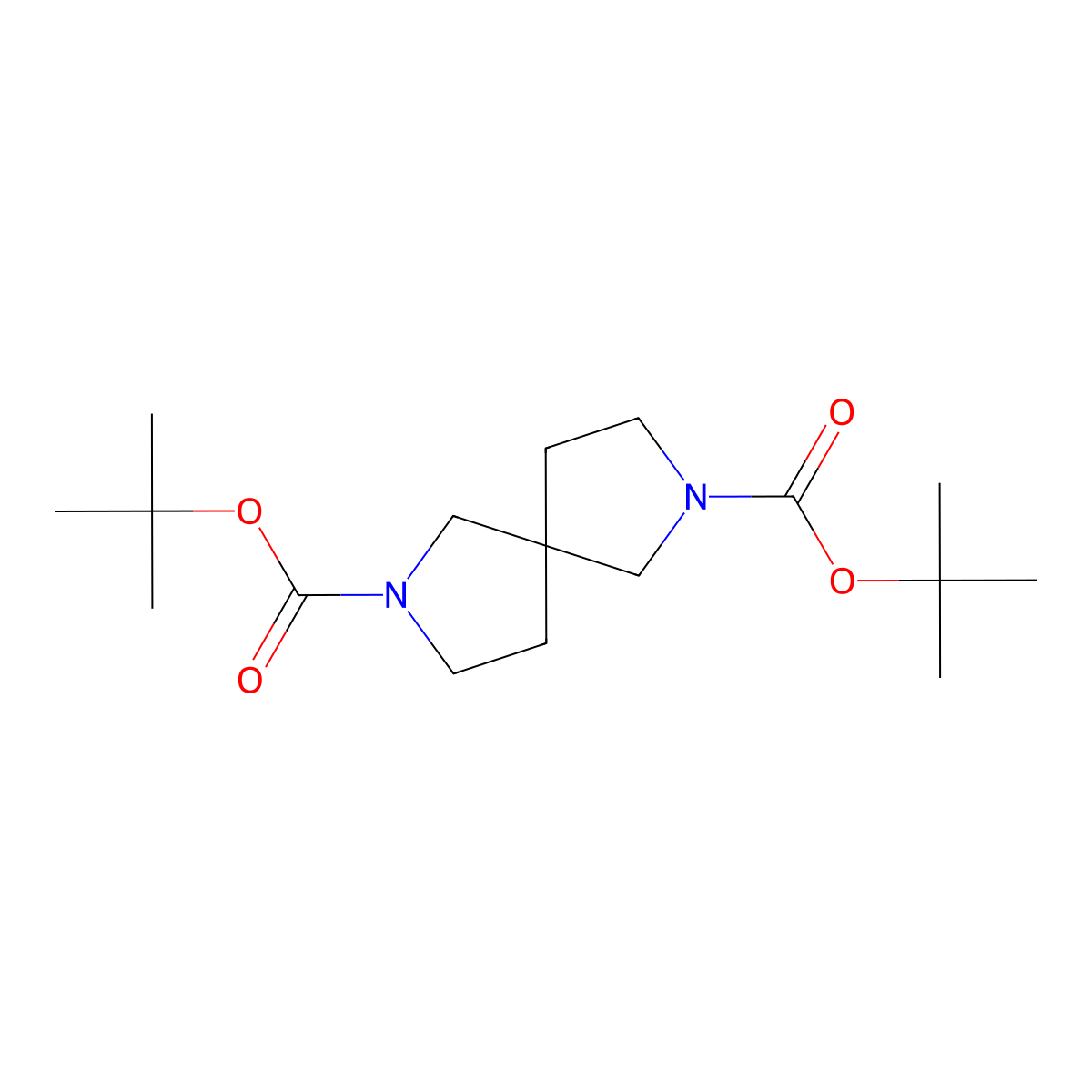 2,7-Di(tert-butyloxycarbonyl)-2,7-diazaspiro[4.4]nonane molecular structure, CAS 1433194-62-7