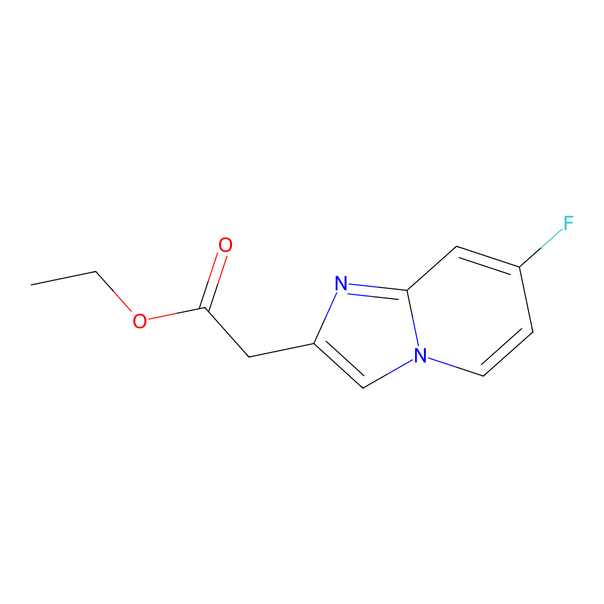 Ethyl 2-(7-fluoroimidazo[1,2-a]pyridin-2-yl)acetate molecular structure, CAS 1433203-72-5