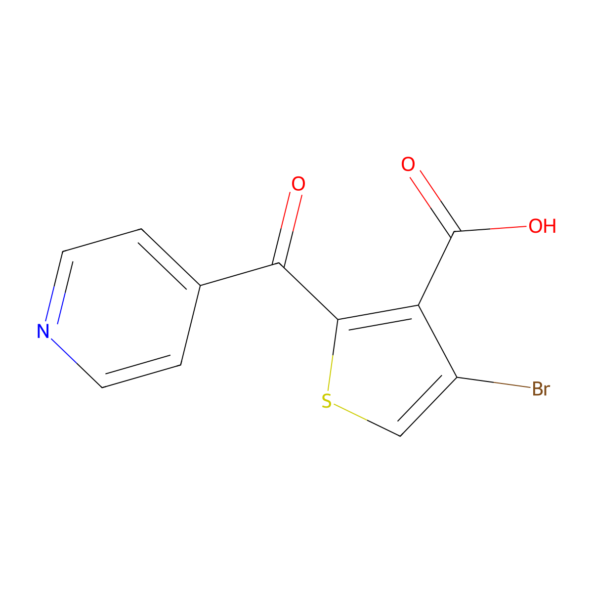 4-Bromo-2-isonicotinoylthiophene-3-carboxylic acid molecular structure, CAS 1433203-86-1
