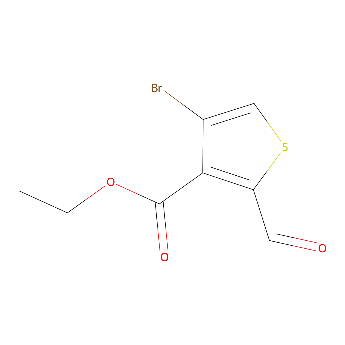 Ethyl 4-bromo-2-formylthiophene-3-carboxylate molecular structure, CAS 1433203-92-9