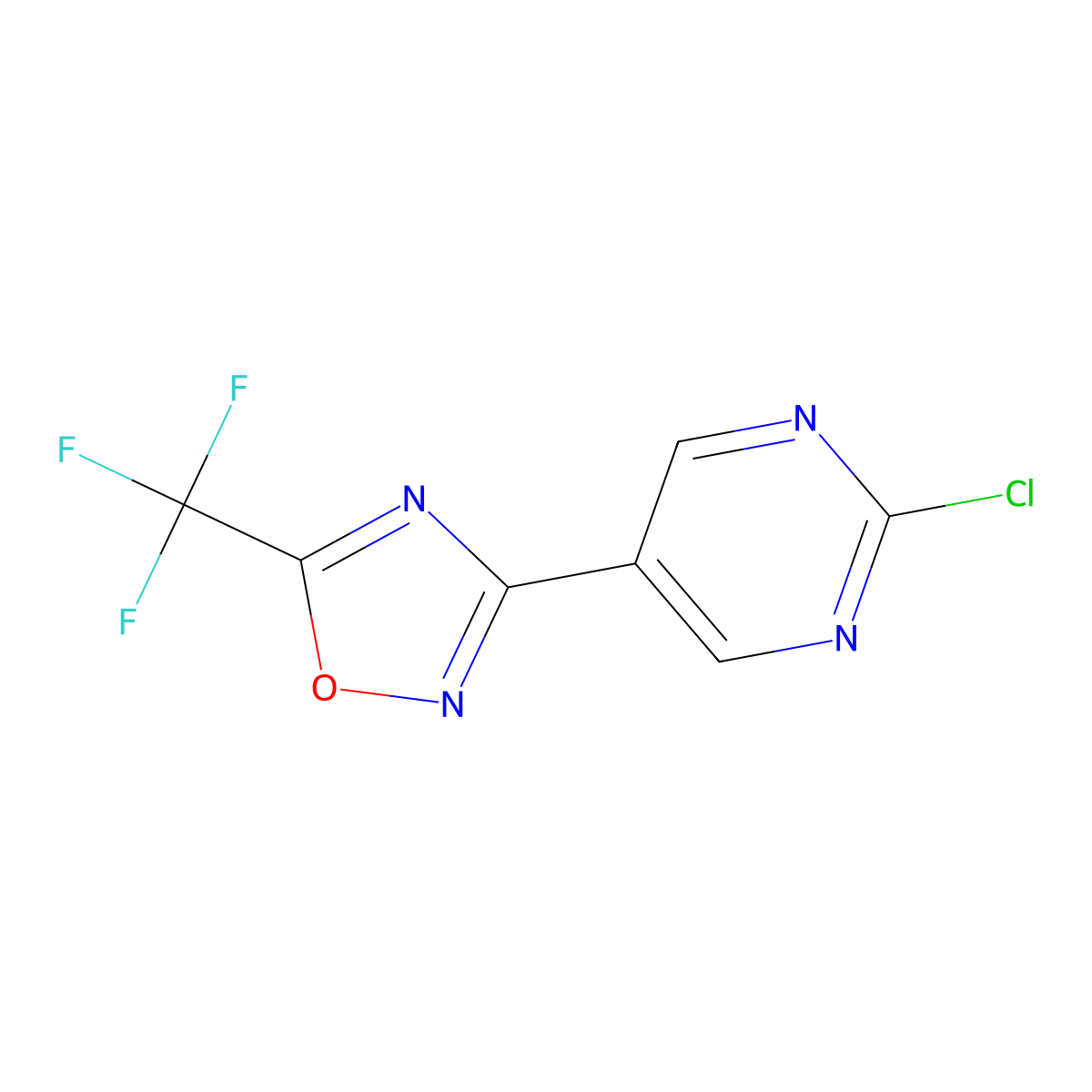3-(2-Chloropyrimidin-5-yl)-5-(trifluoromethyl)-1,2,4-oxadiazole molecular structure, CAS 1433206-26-8
