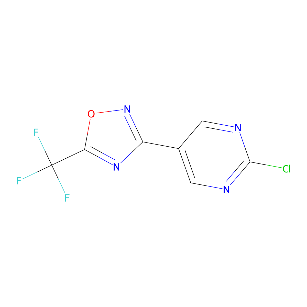 3-(2-Chloropyrimidin-5-yl)-5-(trifluoromethyl)-1,2,4-oxadiazole molecular structure, CAS 1433206-26-8