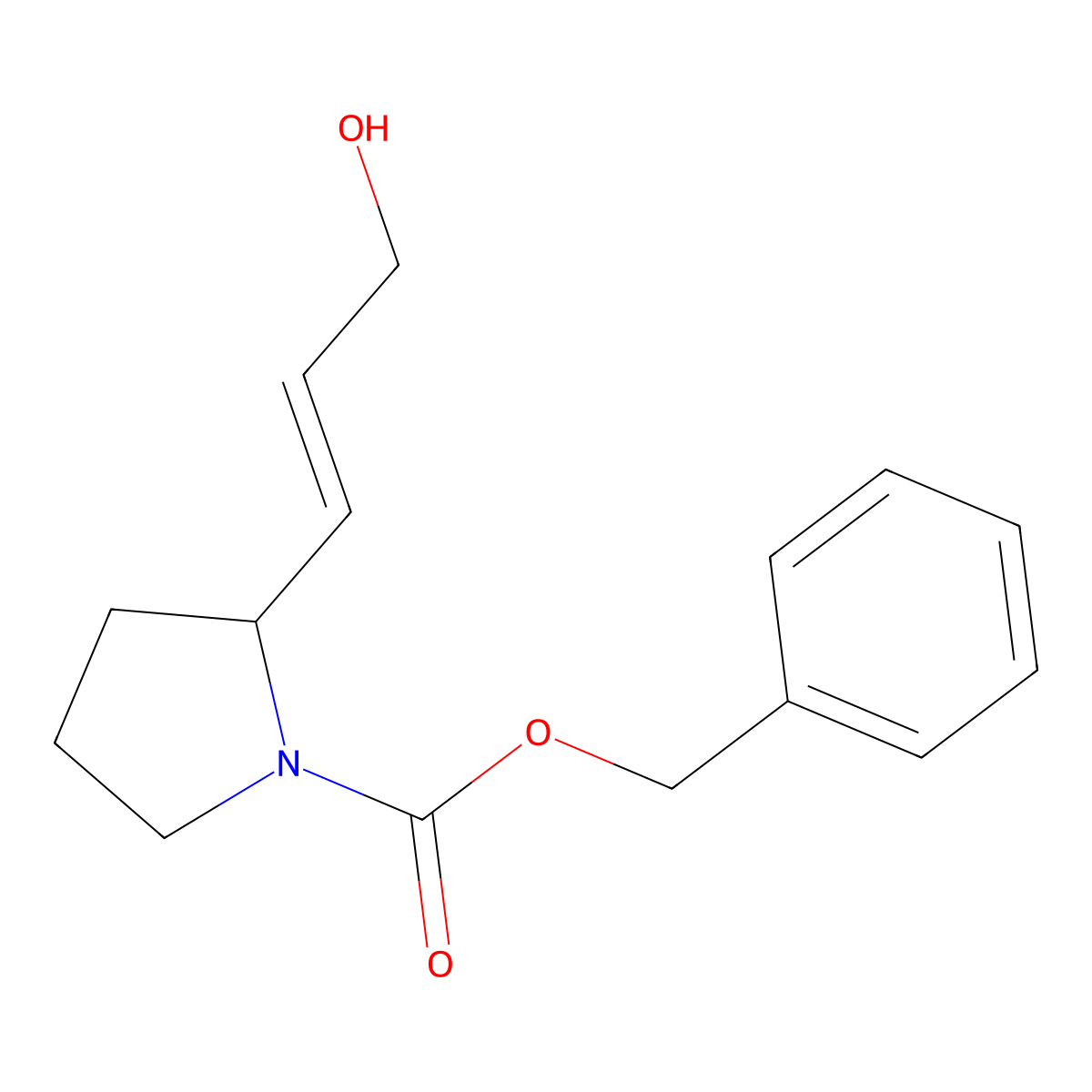 benzyl 2-[(E)-3-hydroxyprop-1-enyl]pyrrolidine-1-carboxylate molecular structure, CAS 143321-94-2