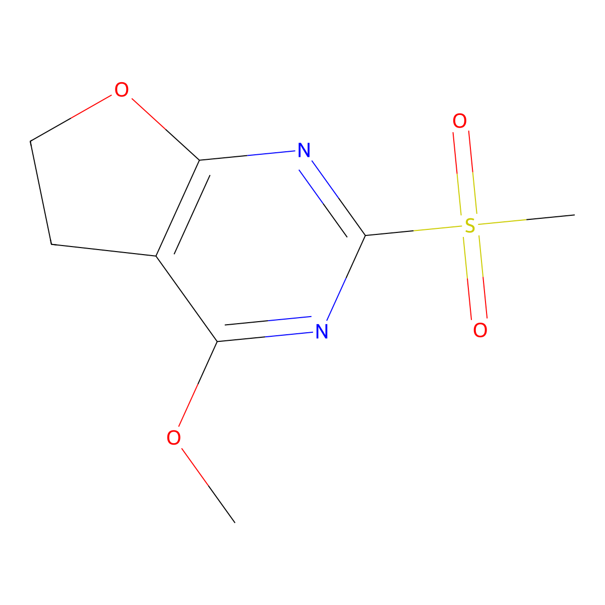 4-Methoxy-2-(methylsulfonyl)-5,6-dihydrofuro[2,3-d]pyrimidine molecular structure, CAS 143323-12-0