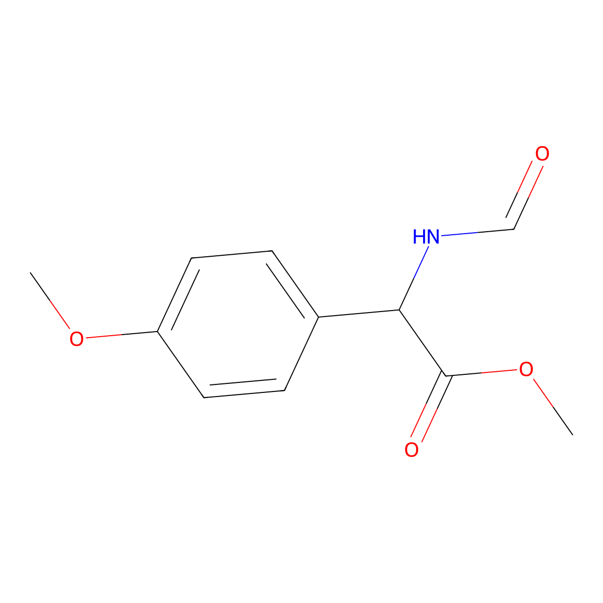 Methyl 2-formamido-2-(4-methoxyphenyl)acetate molecular structure, CAS 143323-39-1