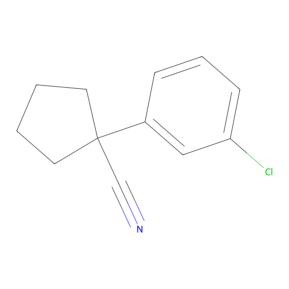 1-(3-Chlorophenyl)cyclopentanecarbonitrile molecular structure, CAS 143328-16-9