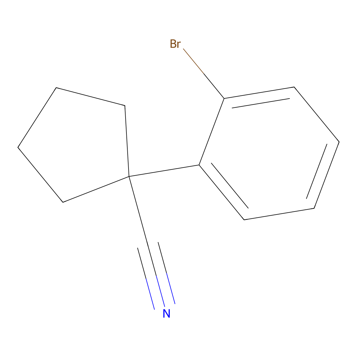 1-(2-Bromophenyl)cyclopentanecarbonitrile molecular structure, CAS 143328-17-0