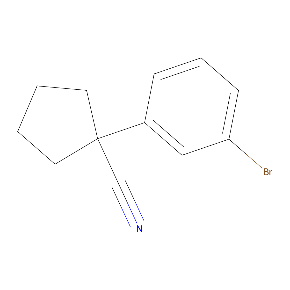 1-(3-Bromophenyl)cyclopentanecarbonitrile molecular structure, CAS 143328-18-1