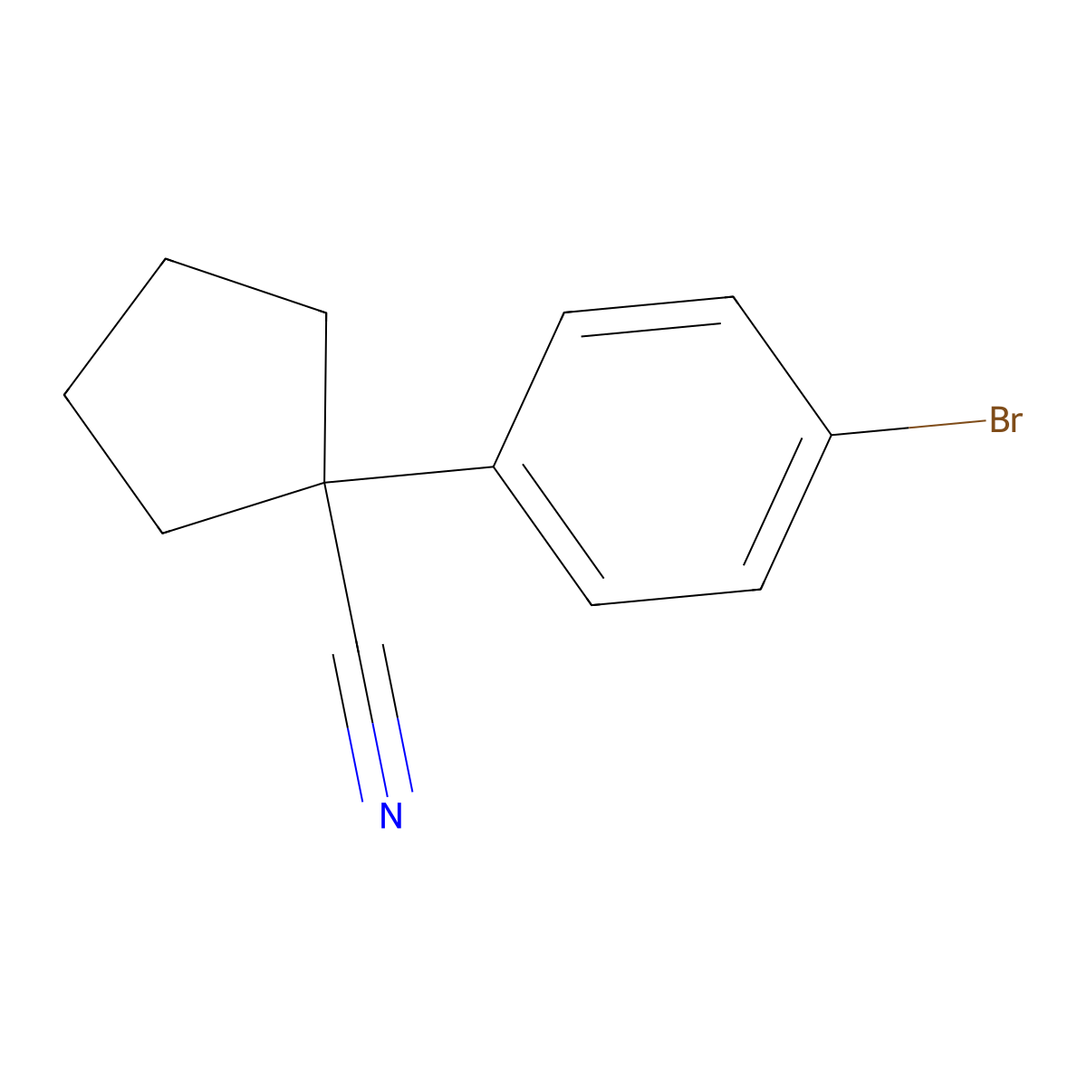 1-(4-Bromophenyl)cyclopentanecarbonitrile molecular structure, CAS 143328-19-2