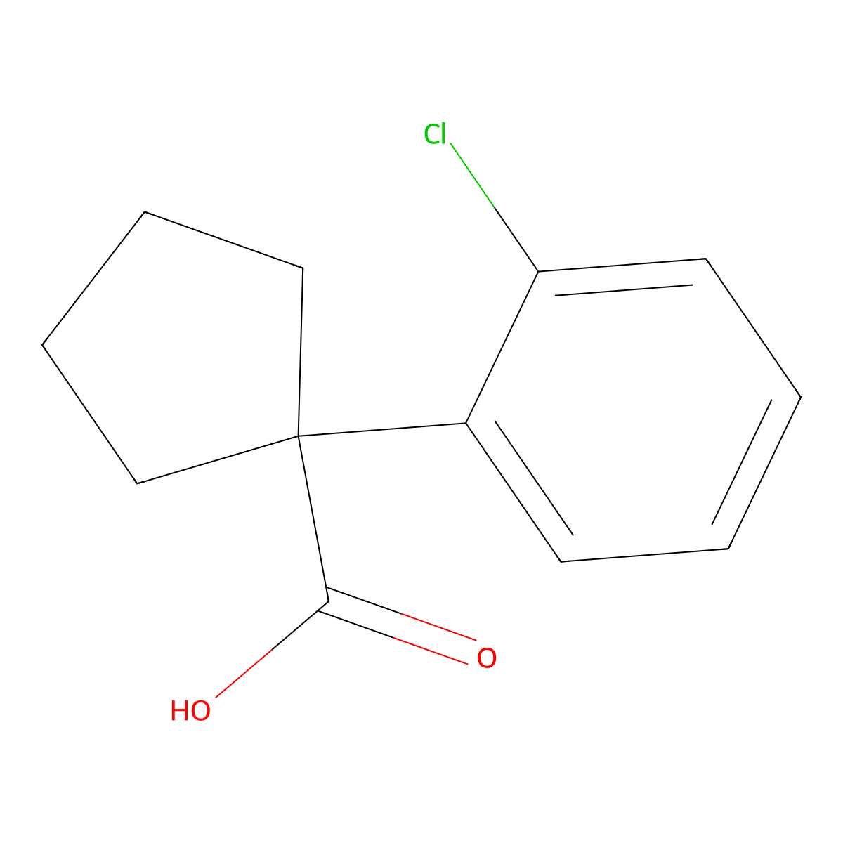 1-(2-Chlorophenyl)cyclopentanecarboxylic acid molecular structure, CAS 143328-20-5