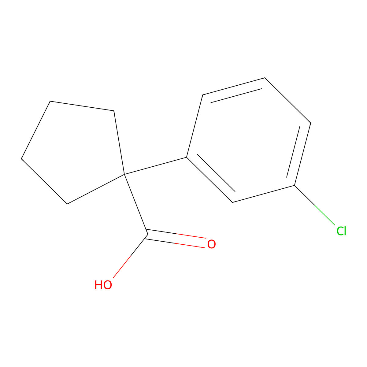 1-(3-Chlorophenyl)cyclopentanecarboxylic acid molecular structure, CAS 143328-21-6