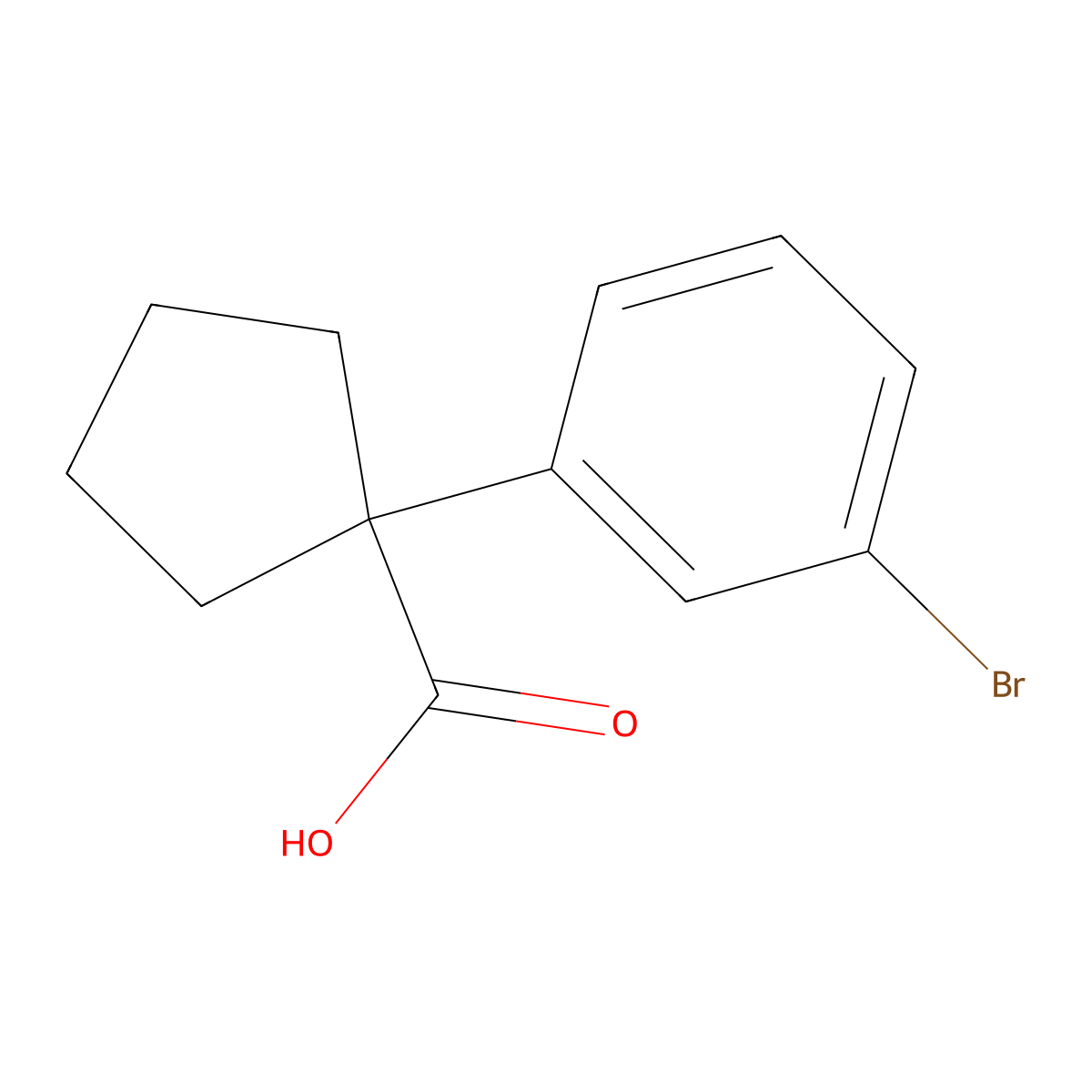 1-(3-Bromophenyl)cyclopentane-1-carboxylic acid molecular structure, CAS 143328-23-8