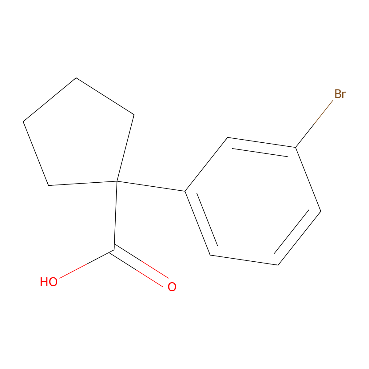 1-(3-Bromophenyl)cyclopentane-1-carboxylic acid molecular structure, CAS 143328-23-8