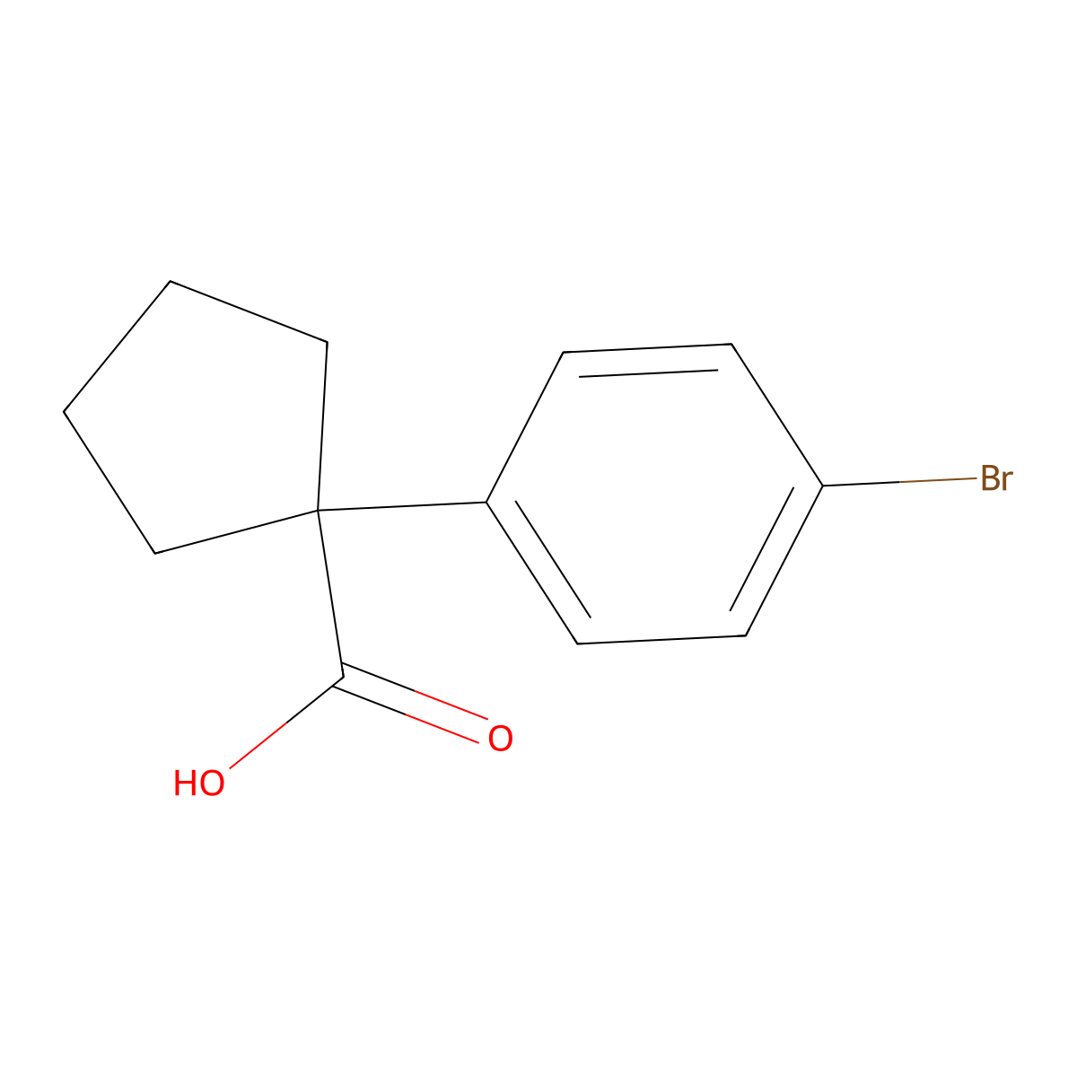 1-(4-Bromophenyl)cyclopentanecarboxylic acid molecular structure, CAS 143328-24-9