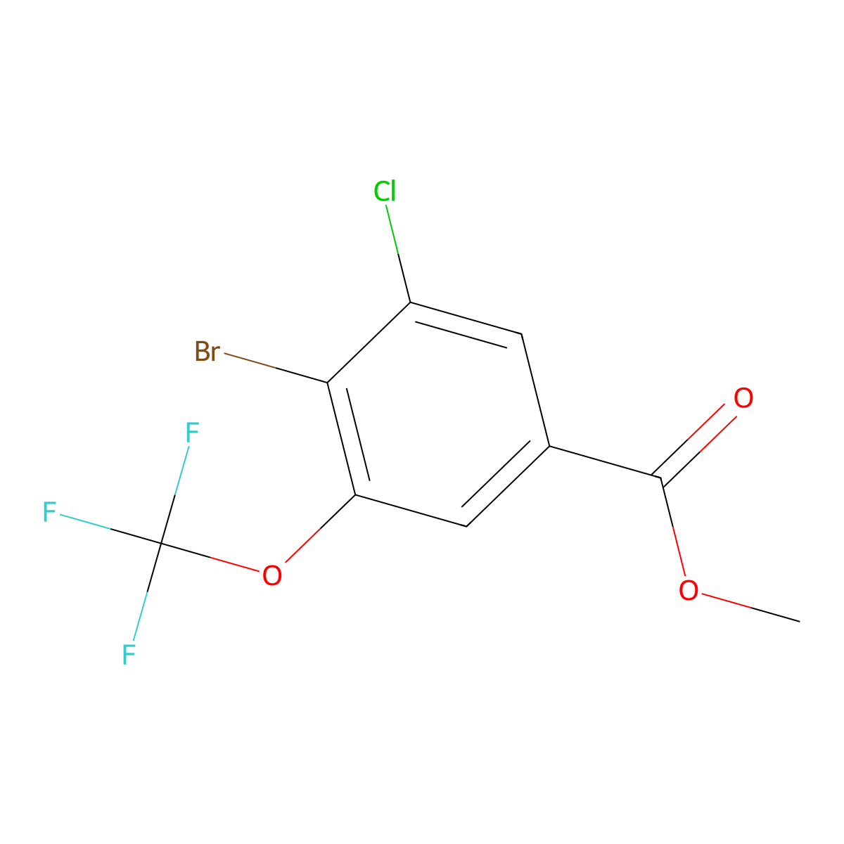 Methyl 4-bromo-3-chloro-5-(trifluoromethoxy)benzoate molecular structure, CAS 1433280-61-5