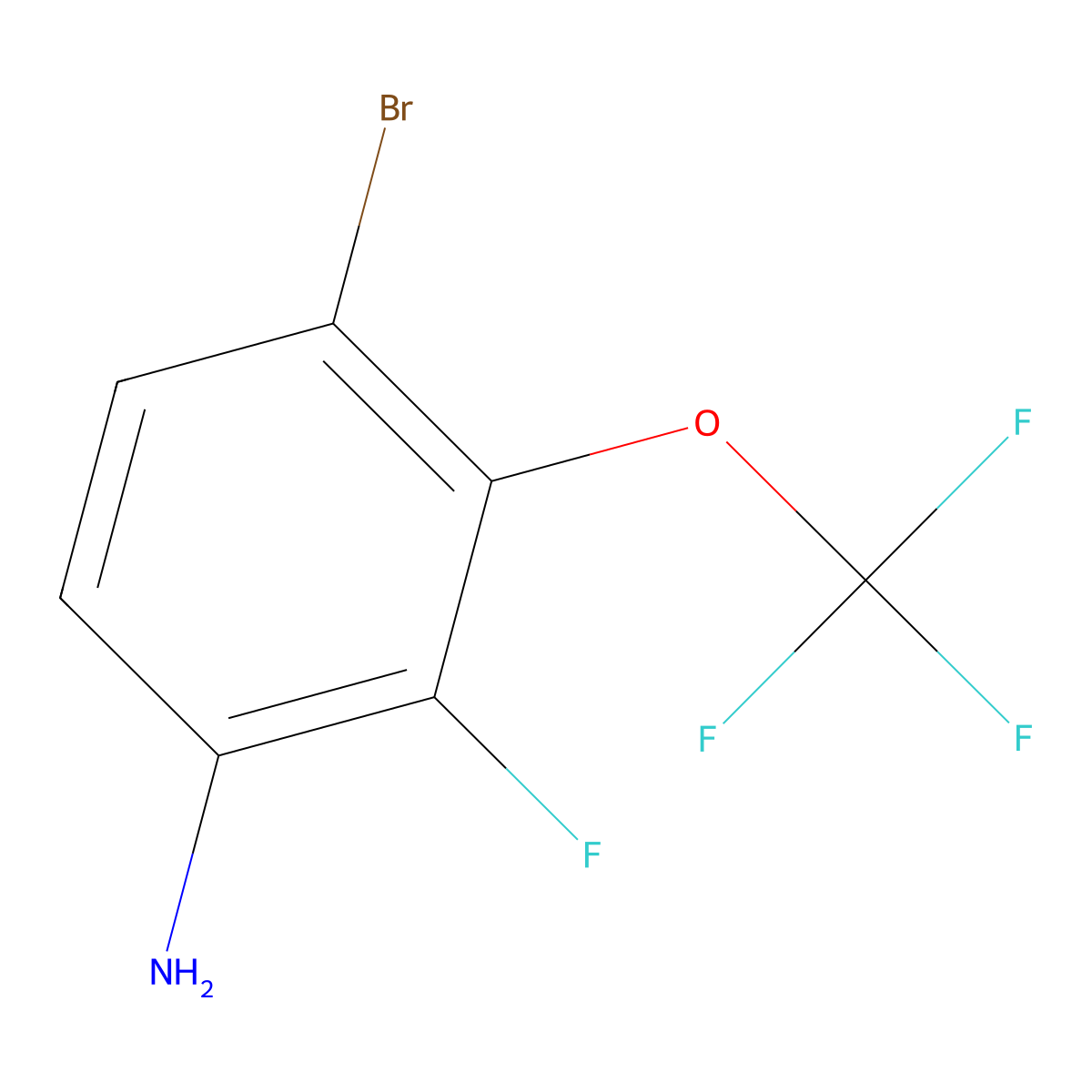 4-Bromo-2-fluoro-3-(trifluoromethoxy)aniline molecular structure, CAS 1433280-65-9