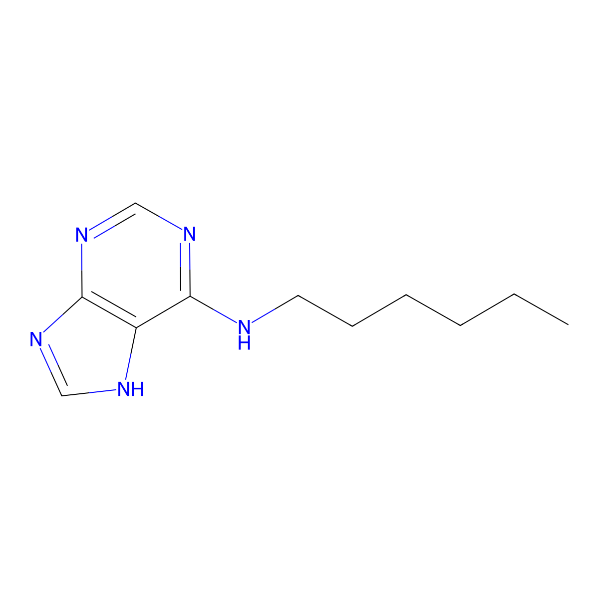 N-Hexyl-9H-purin-6-amine molecular structure, CAS 14333-96-1