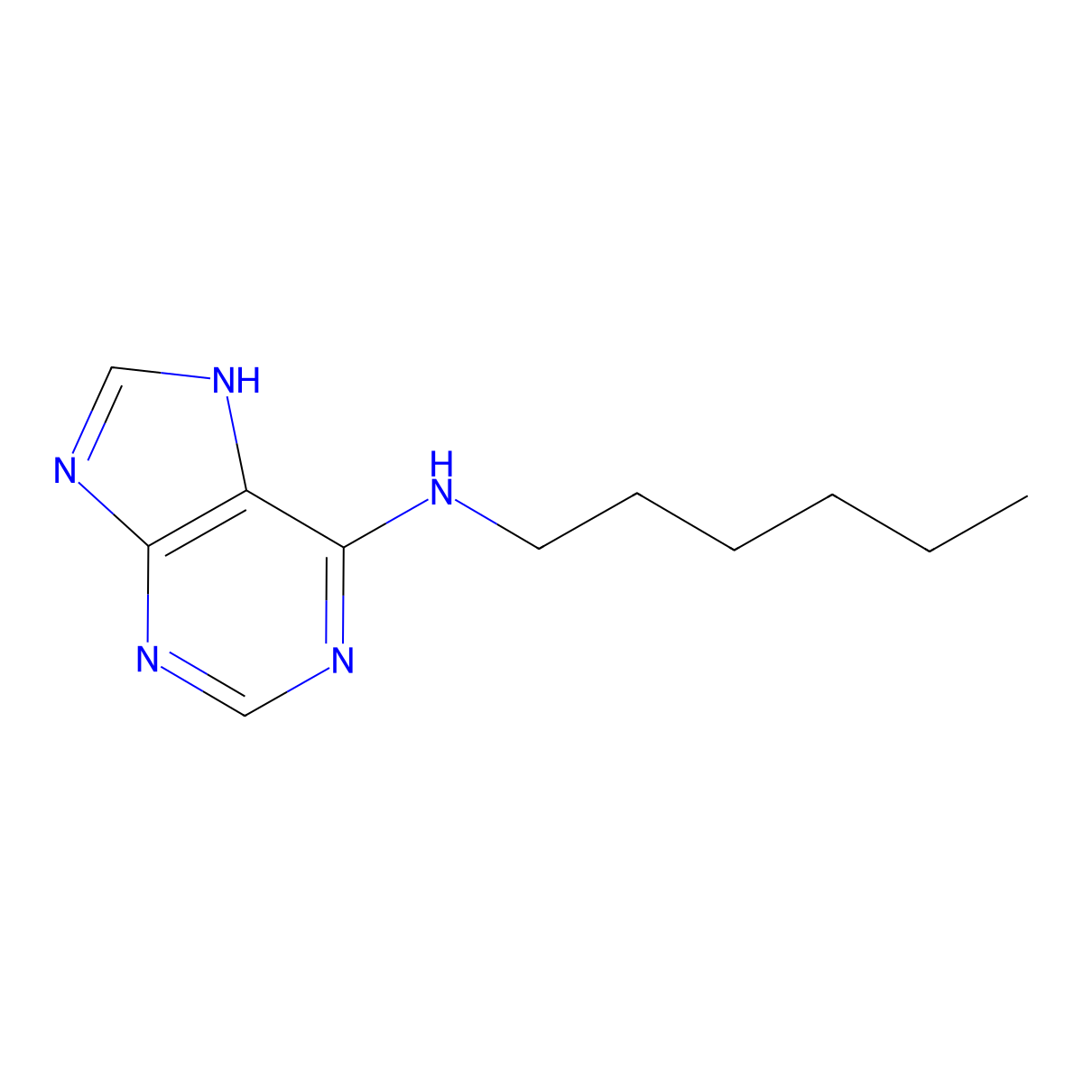 N-Hexyl-9H-purin-6-amine molecular structure, CAS 14333-96-1