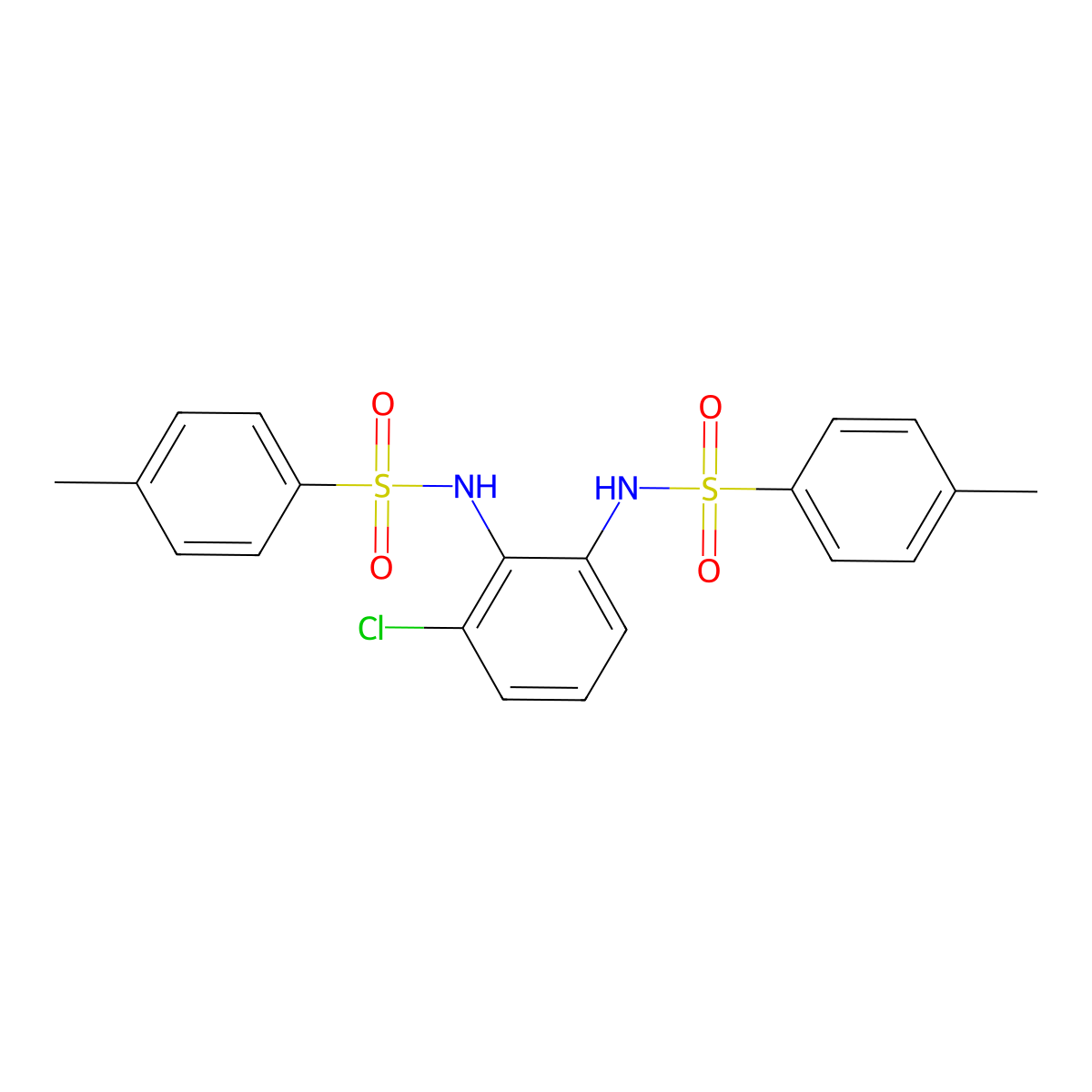 N,N'-(3-Chloro-1,2-phenylene)bis(4-methylbenzenesulfonamide) molecular structure, CAS 143334-88-7