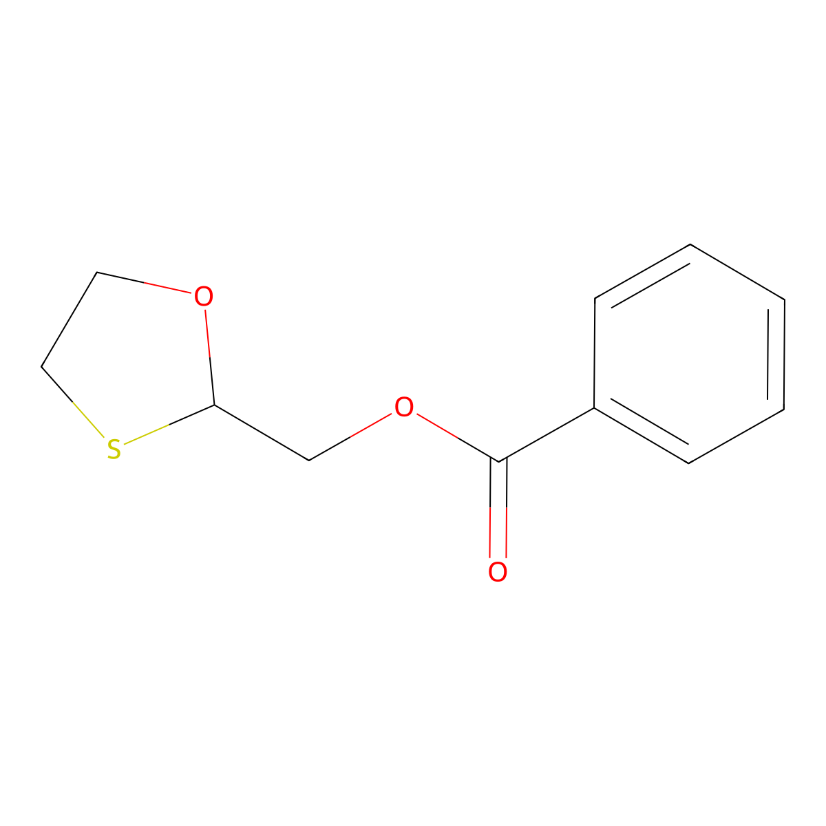 1,3-Oxathiolane-2-methanol, 2-benzoate molecular structure, CAS 143338-44-7
