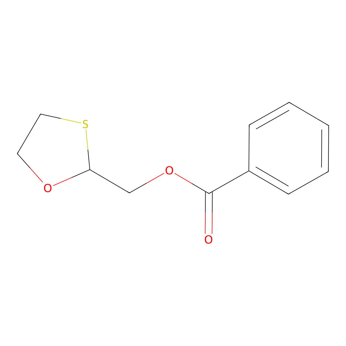 1,3-Oxathiolane-2-methanol, 2-benzoate molecular structure, CAS 143338-44-7
