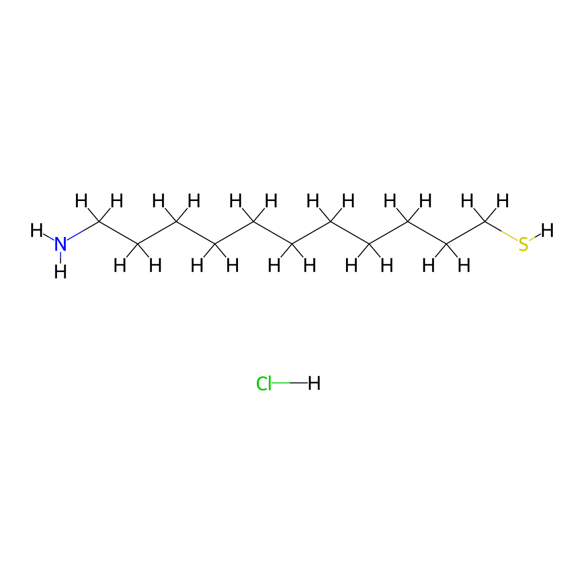11-Amino-1-undecanethiol hydrochloride molecular structure, CAS 143339-58-6