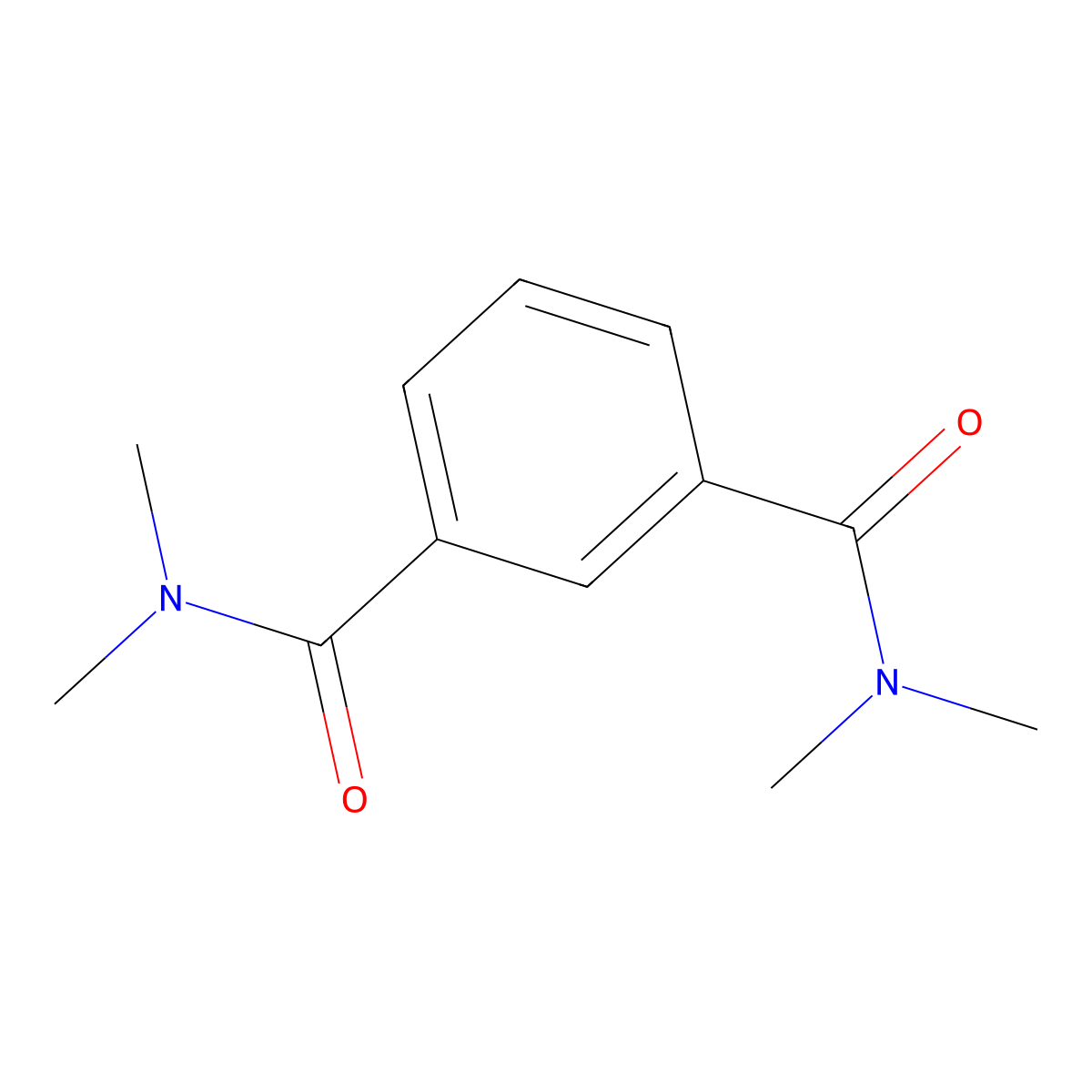 1,3-Benzenedicarboxamide, N,N,N',N'-tetramethyl- molecular structure, CAS 14334-36-2
