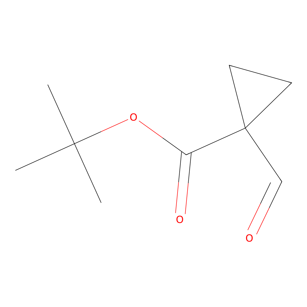 Tert-butyl 1-formylcyclopropane-1-carboxylate molecular structure, CAS 1433407-08-9