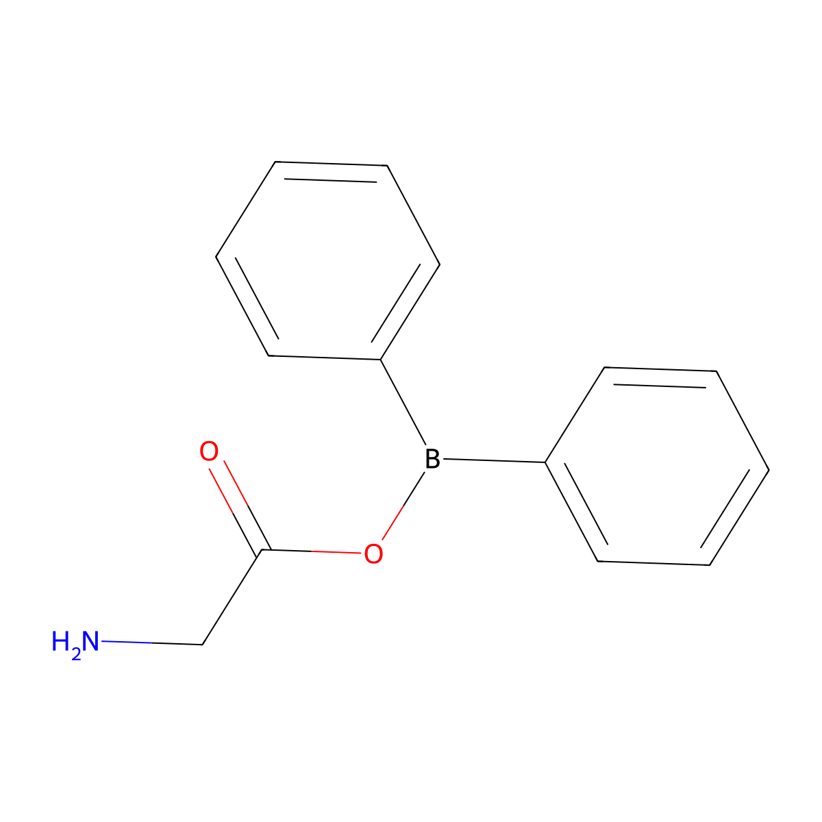 Diphenylboranyl 2-aminoacetate molecular structure, CAS 14335-29-6